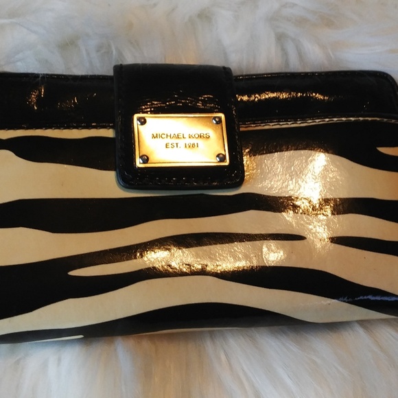 Michael Kors Handbags - Michael Kors Animal Print Zebra Wallet